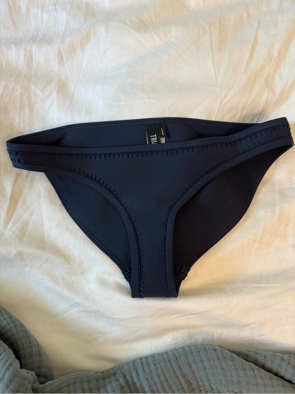 Triangl Gigi Moroccan Midnight neoprene bikini bottoms in dark navy blue